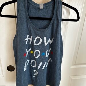 Friends How You Doin? Instant Message Blue Muscle Workout Tank Top Medium